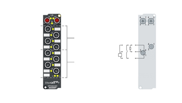 EPP2318-0001 | EtherCAT P Box, 4-channel digital input + 4-channel digital output, 24 V DC, 10 µs, 0.5 A, M8