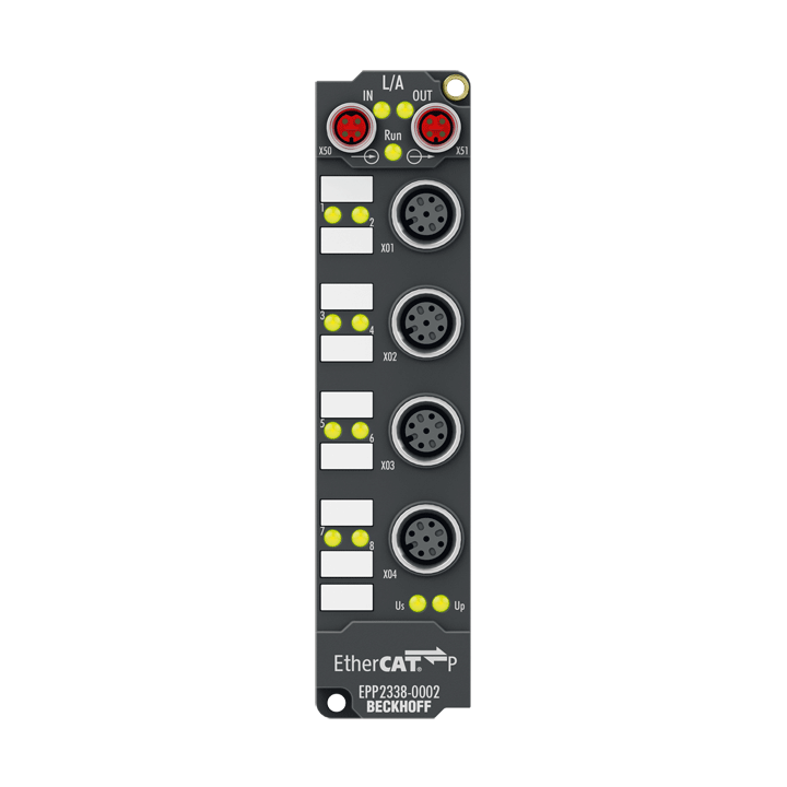 EPP2338-1002 | EtherCAT P-Box, 8-Kanal-Digital-Kombi, 24 V DC, 3 ms, 0,5 A, M12