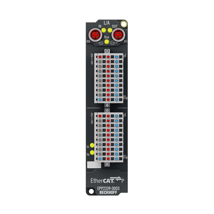 EPP2339-0003 | EtherCAT P Box, 16-channel digital combi, 24 V DC, 3 ms, 0.5 A, IP20 connector
