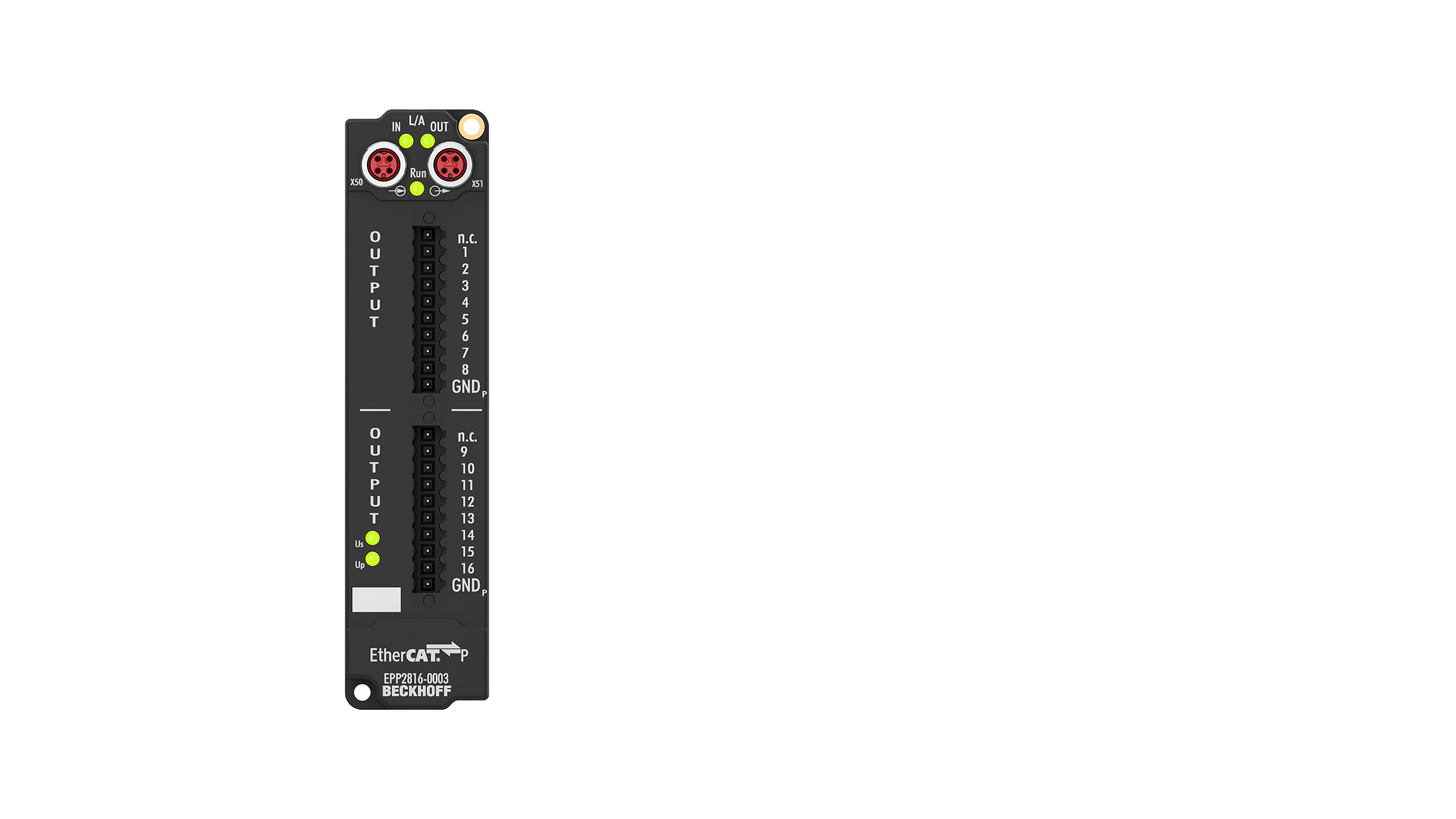 EPP2816-0003 | EtherCAT P Box, 16-channel digital output, 24 V DC, 0.5 A, IP20 connector