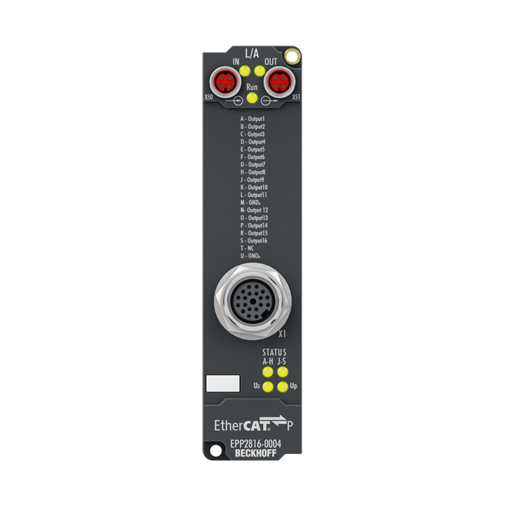 EPP2816-0004 | EtherCAT P Box, 16-channel digital output, 24 V DC, 0.5 A, M16