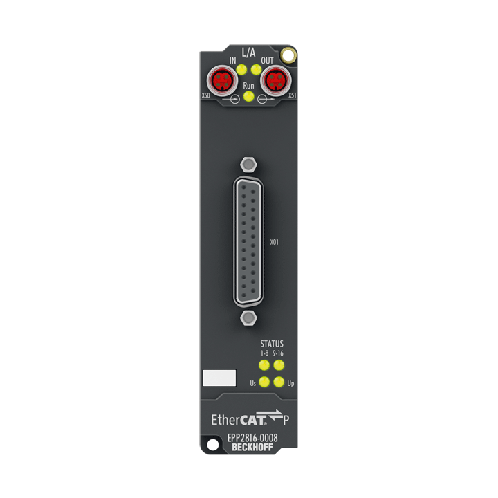 EPP2816-0008 | EtherCAT P Box, 16-channel digital output, 24 V DC, 0.5 A, D-sub