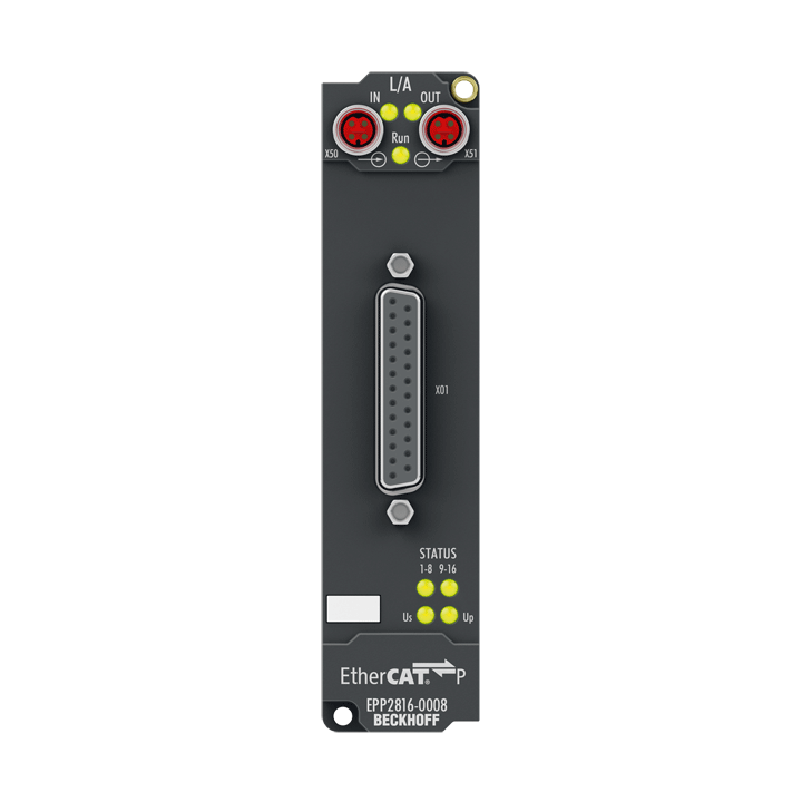 EPP2816-0008 | EtherCAT P Box, 16-channel digital output, 24 V DC, 0.5 A, D-sub