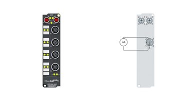 EPP3184-0002 | EtherCAT P Box, 4-channel analog input, multi-function, ±10 V, 0/4…20 mA, 16 bit, single-ended, M12