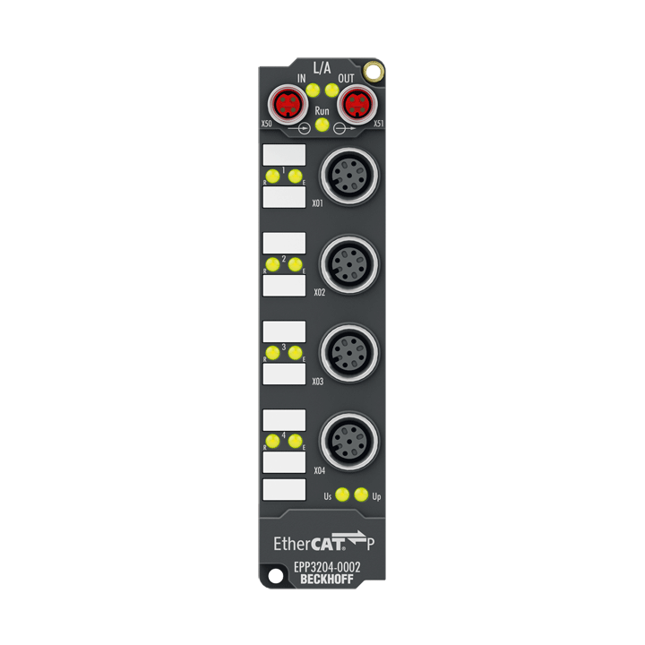 EPP3204-0002 | EtherCAT P-Box, 4-Kanal-Analog-Eingang, Temperatur, RTD (Pt100), 16 Bit, M12