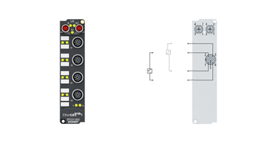 EPP3314-0002 | EtherCAT P-Box, 4-Kanal-Analog-Eingang, Temperatur, Thermoelement, 16 Bit, M12