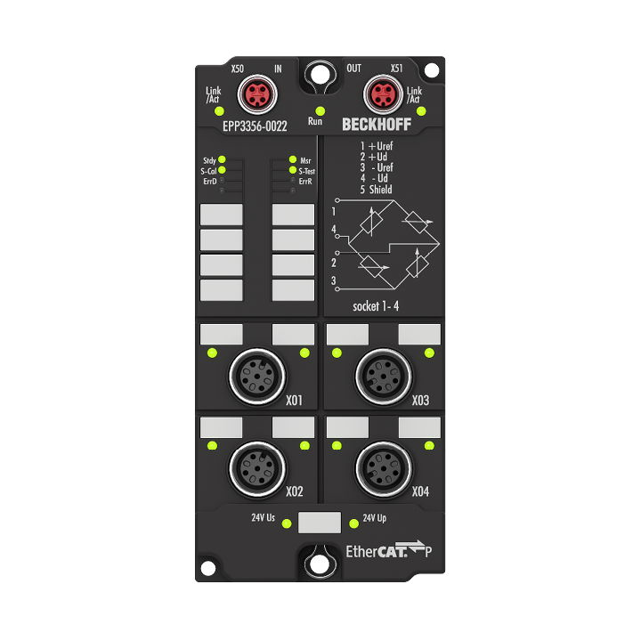 EPP3356-0022 | EtherCAT P Box, 1-channel analog input, measuring bridge, full bridge, 24 bit, M12