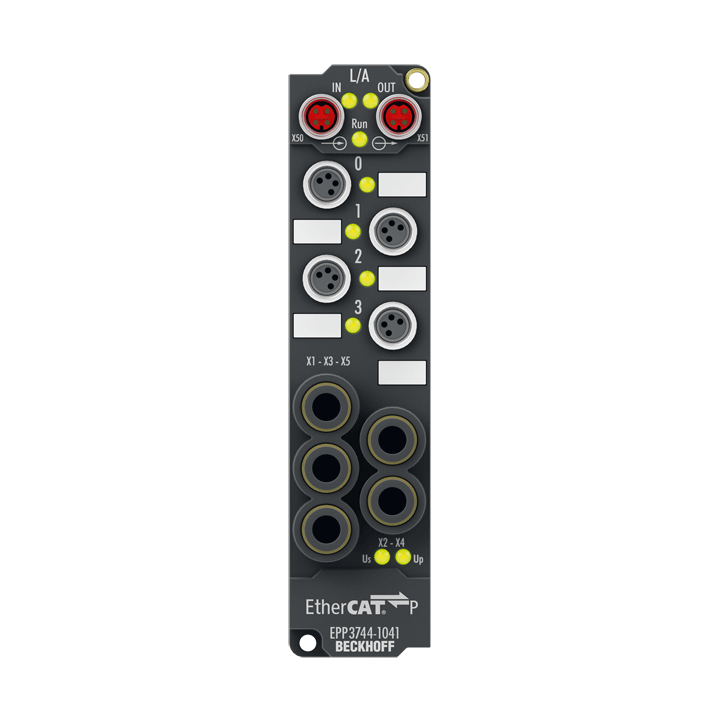 EPP3744-1041 | EtherCAT P-Box, 4-Kanal-Analog-Eingang + 8-Kanal-Digital-Kombi, Druck, 0…7000 hPa (0…+7 bar), M8