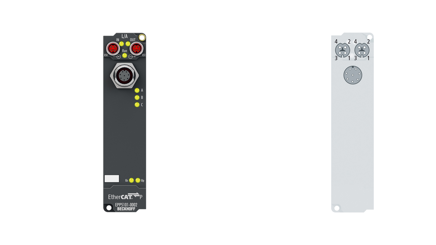 EPP5101-1002 | EtherCAT P Box, 1-channel encoder interface, incremental, 5 V DC (DIFF RS422, TTL), 1 MHz, M12, sensor supply 24 V DC