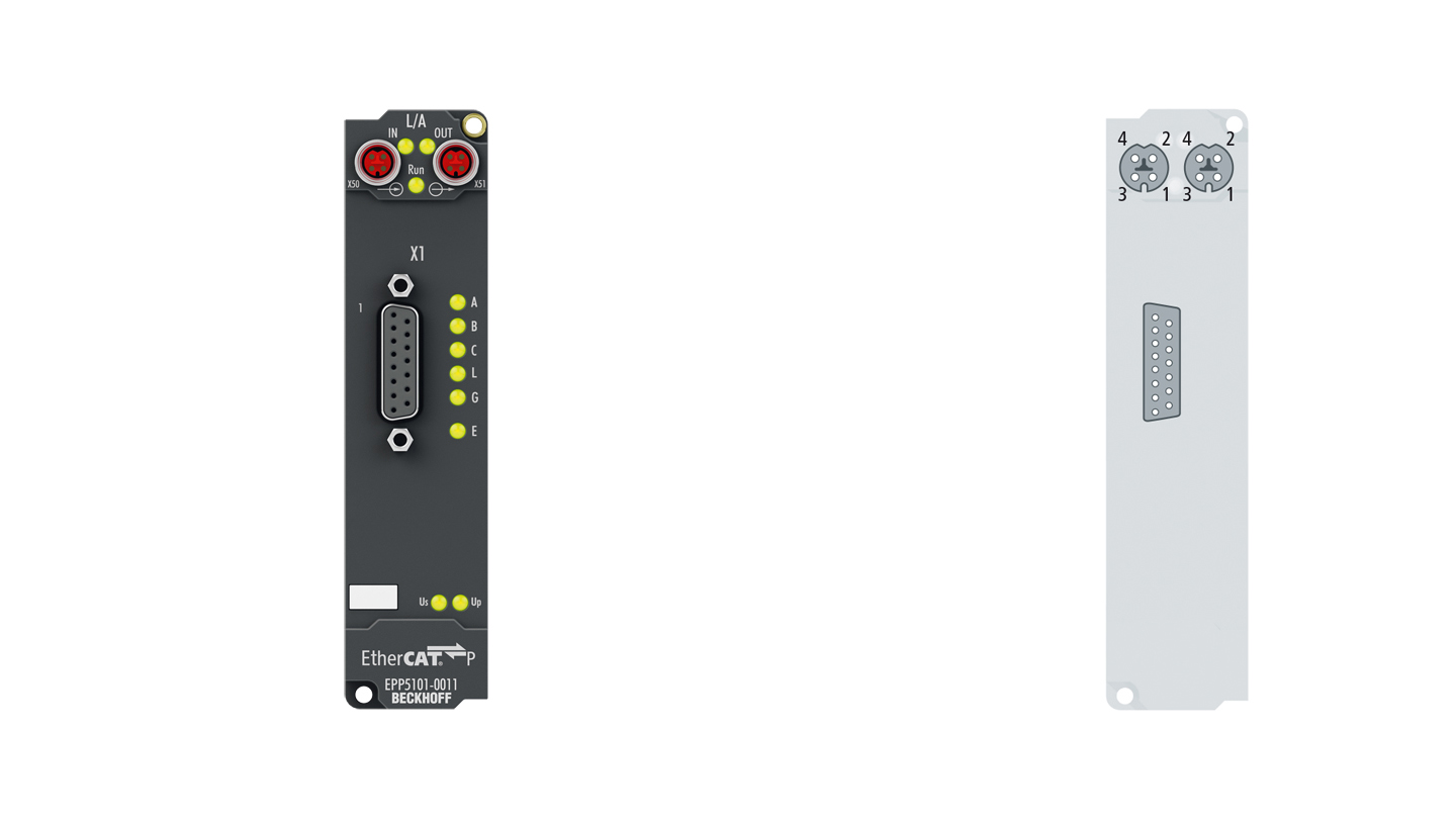 EPP5101-0011 | EtherCAT P-Box, 1-Kanal-Encoder-Interface, inkremental, 5 V DC (DIFF RS422, TTL), 1 MHz, D-Sub