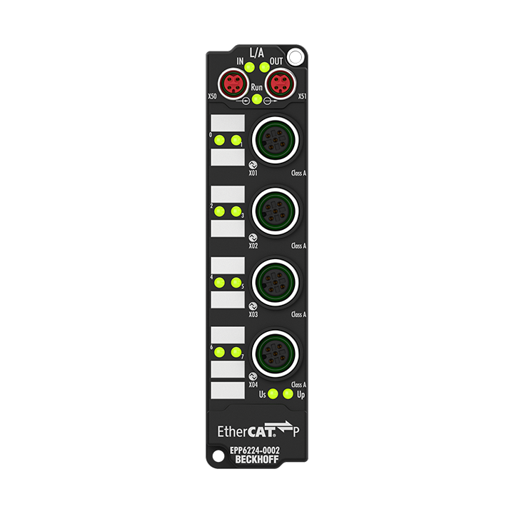 EPP6224-0002 | EtherCAT P-Box, 4-Kanal-Kommunikations-Interface + 4-Kanal-Digital-Eingang, IO-Link, Master, Class A, M12
