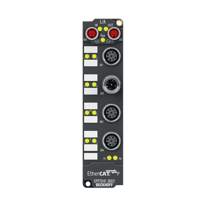 EPP7041-3002 | EtherCAT P Box, 1-channel motion interface, stepper motor, 48 V DC, 5 A, for high-speed applications, M12, with incremental encoder