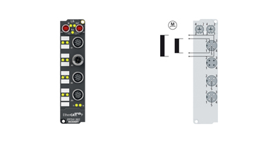 EPP7041-3002 | EtherCAT P-Box, 1-Kanal-Motion-Interface, Schrittmotor, 48 V DC, 5 A, für Highspeed-Anwendungen, M12, mit Inkremental-Encoder