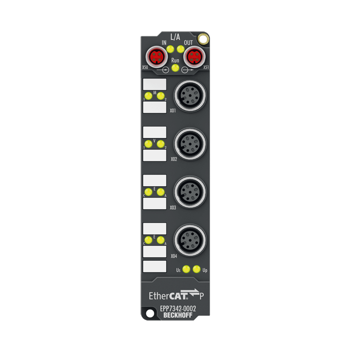 EPP7342-0002 | EtherCAT P-Box, 2-Kanal-Motion-Interface, DC-Motor, 48 V DC, 4,5 A, M12, mit Inkremental-Encoder