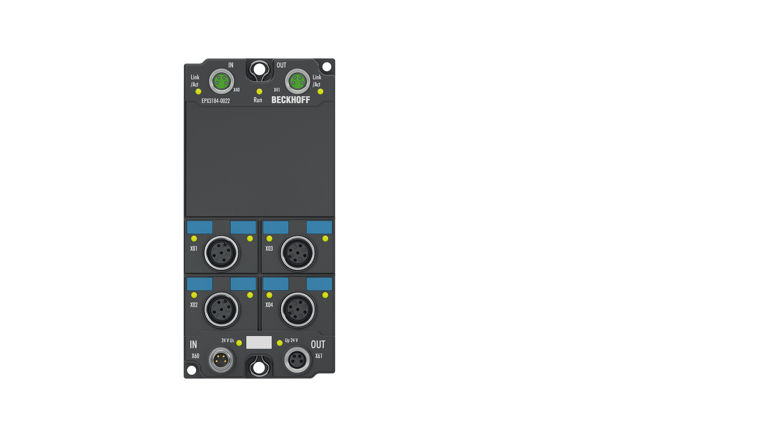 EPX3184-0022 | EtherCAT Box, 4-Kanal-Analog-Eingang, Strom, 4…20 mA, 16 Bit, single-ended, M12, HART, Ex i