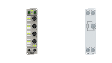 ER2624-0002 | EtherCAT Box, 4-Kanal-Relais-Ausgang, 25 V AC, 30 V DC, 0,5 A AC, 2 A DC, M12, Zinkdruckguss