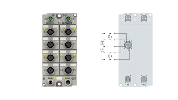 ER2809-0022 | EtherCAT Box, 16-channel digital output, 24 V DC, 0.5 A, M12, zinc die-cast