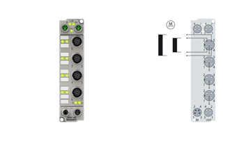 ER7041-1002 | EtherCAT Box, 1-Kanal-Motion-Interface, Schrittmotor, 48 V DC, 1,5 A, M12, mit Inkremental-Encoder, Zinkdruckguss