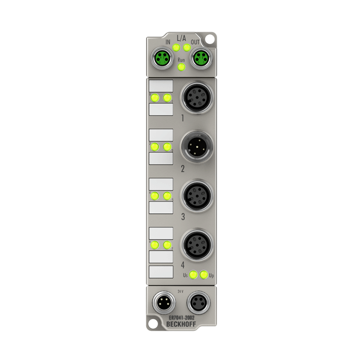 ER7041-2002 | EtherCAT Box, 1-channel motion interface, stepper motor, 48 V DC, 5 A, M12, with incremental encoder, zinc die-cast