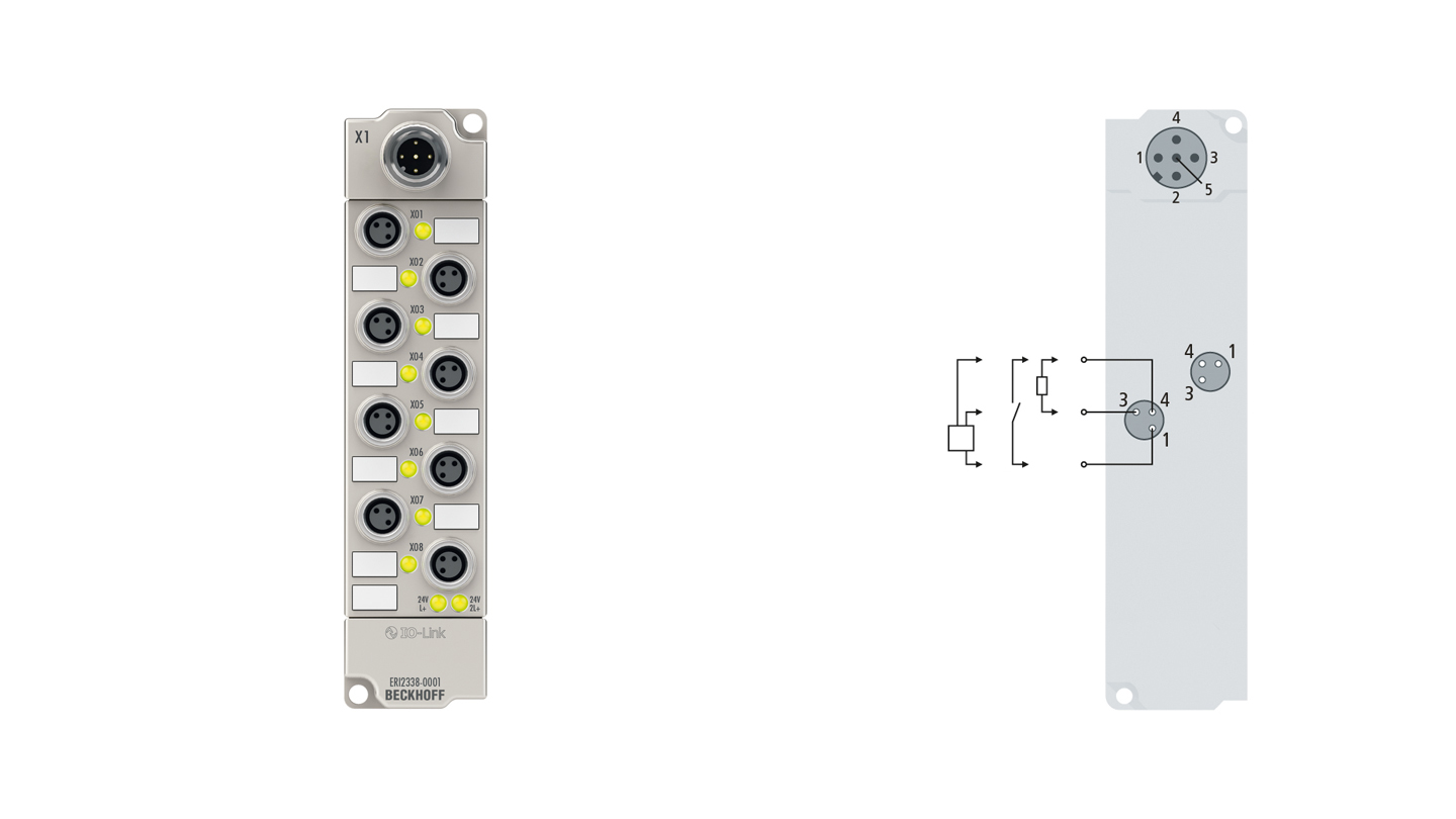 ERI2338-0001 | IO-Link box, 8-channel digital combi, 24 V DC, 3 ms, 0.5 A, M8, zinc die-cast