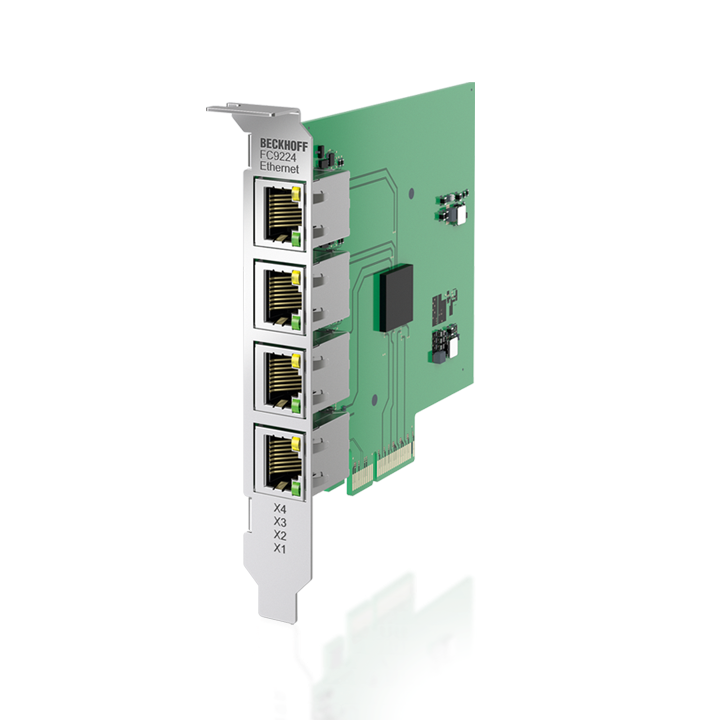 FC9224 | Infrastruktur, 4-Kanal-Feldbuskarte, Ethernet, 2,5 GBit/s, PCI-Express, RJ45
