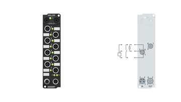 IE2311 | Erweiterungs-Box, 4-Kanal-Digital-Eingang + 4-Kanal-Digital-Ausgang, 24 V DC, 0,2 ms, 0,5 A, M8