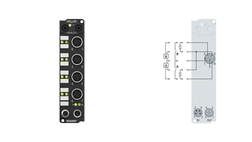 IE2322 | Extension Box, 4-channel digital input + 4-channel digital output, 24 V DC, 3 ms, 2 A, M12