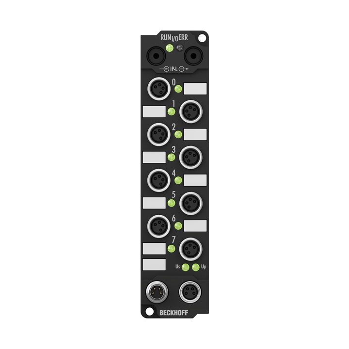 IE2401 | Extension Box, 8-channel digital input + 8-channel digital output, 24 V DC, 3 ms, 0.5 A, M8