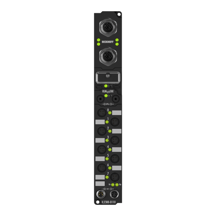 IL2300-B110 | Koppler Box, 4-Kanal-Digital-Eingang + 4-Kanal-Digital-Ausgang, EtherCAT, 24 V DC, 3 ms, 0,5 A, Ø8