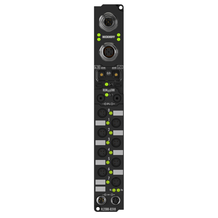 IL2300-Bxxx | Koppler Box, 4-Kanal-Digital-Eingang + 4-Kanal-Digital-Ausgang, 24 V DC, 3 ms, 0,5 A, Ø8