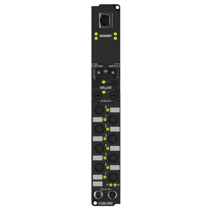 IL2300-B900 | Coupler Box, 4-channel digital input + 4-channel digital output, Ethernet, 24 V DC, 3 ms, 0.5 A, Ø8