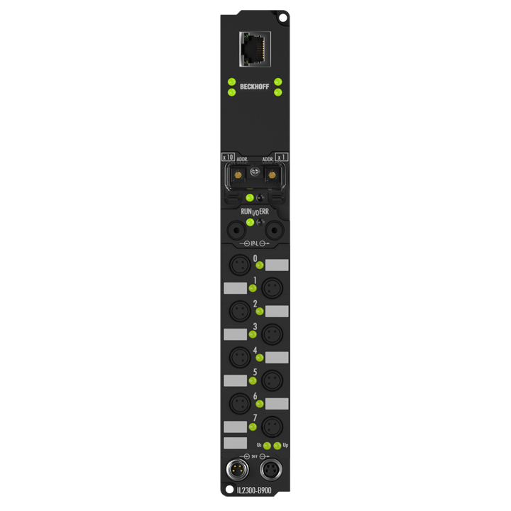 IL2300-B900 | Koppler Box, 4-Kanal-Digital-Eingang + 4-Kanal-Digital-Ausgang, Ethernet, 24 V DC, 3 ms, 0,5 A, Ø8