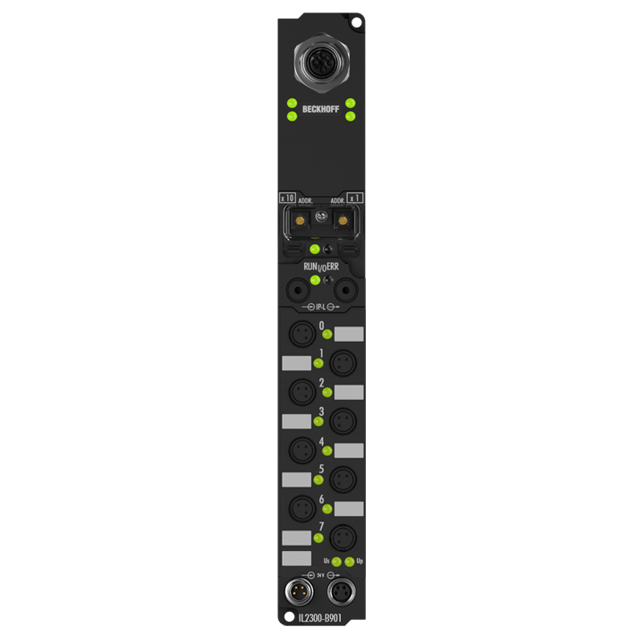 IL2300-B901 | Coupler Box, 4-channel digital input + 4-channel digital output, Ethernet, 24 V DC, 3 ms, 0.5 A, Ø8