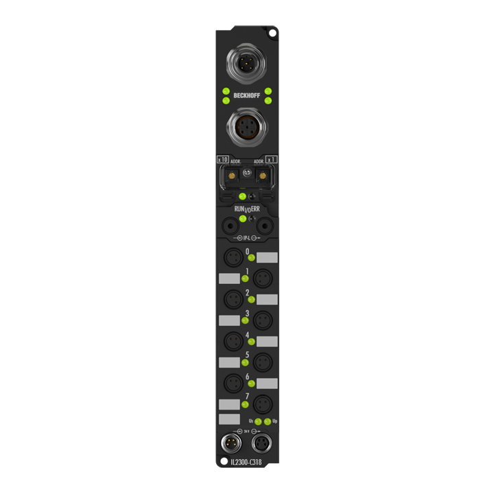 IL2300-Cxxx | PLC Box, 4-channel digital input + 4-channel digital output, 24 V DC, 3 ms, 0.5 A, Ø8