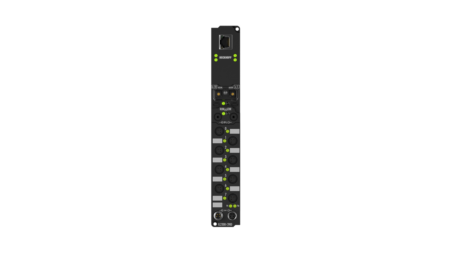 IL2300-C900 | SPS Box, 4-Kanal-Digital-Eingang + 4-Kanal-Digital-Ausgang, Ethernet, 24 V DC, 3 ms, 0,5 A, Ø8