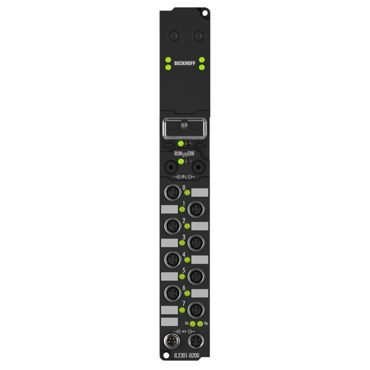 IL2301-B200 | Coupler Box, 4-channel digital input + 4-channel digital output, Lightbus, 24 V DC, 3 ms, 0.5 A, M8