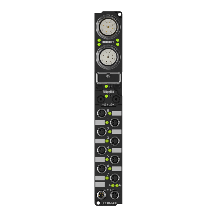 IL2301-B400 | Koppler Box, 4-Kanal-Digital-Eingang + 4-Kanal-Digital-Ausgang, Interbus, 24 V DC, 3 ms, 0,5 A, M8