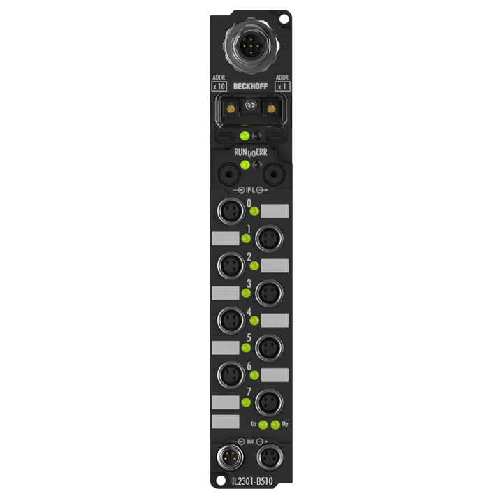 IL2301-B510 | Koppler Box, 4-Kanal-Digital-Eingang + 4-Kanal-Digital-Ausgang, CANopen, 24 V DC, 3 ms, 0,5 A, M8