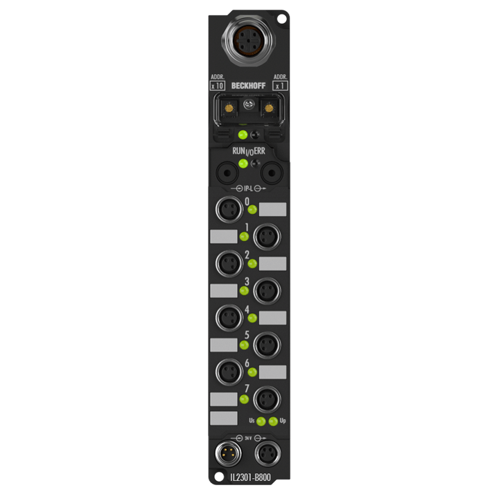 IL2301-B800 | Koppler Box, 4-Kanal-Digital-Eingang + 4-Kanal-Digital-Ausgang, RS485, 24 V DC, 3 ms, 0,5 A, M8