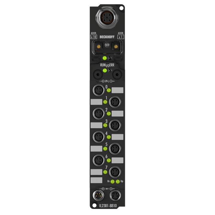 IL2301-B810 | Koppler Box, 4-Kanal-Digital-Eingang + 4-Kanal-Digital-Ausgang, RS232, 24 V DC, 3 ms, 0,5 A, M8