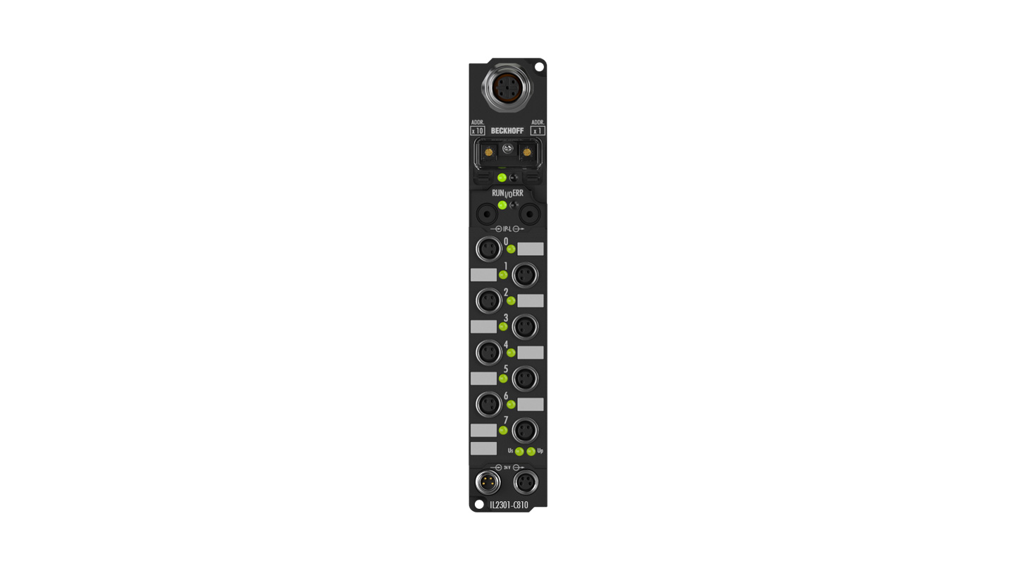 IL2301-C810 | PLC Box, 4-channel digital input + 4-channel digital output, RS232, 24 V DC, 3 ms, 0.5 A, M8