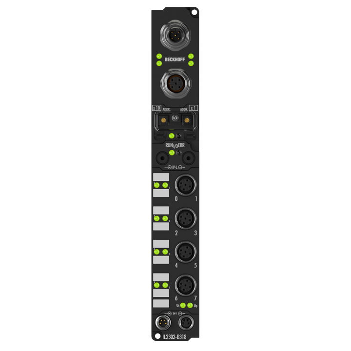 IL2302-Bxxx | Coupler Box, 4-channel digital input + 4-channel digital output, 24 V DC, 3 ms, 0.5 A, M12
