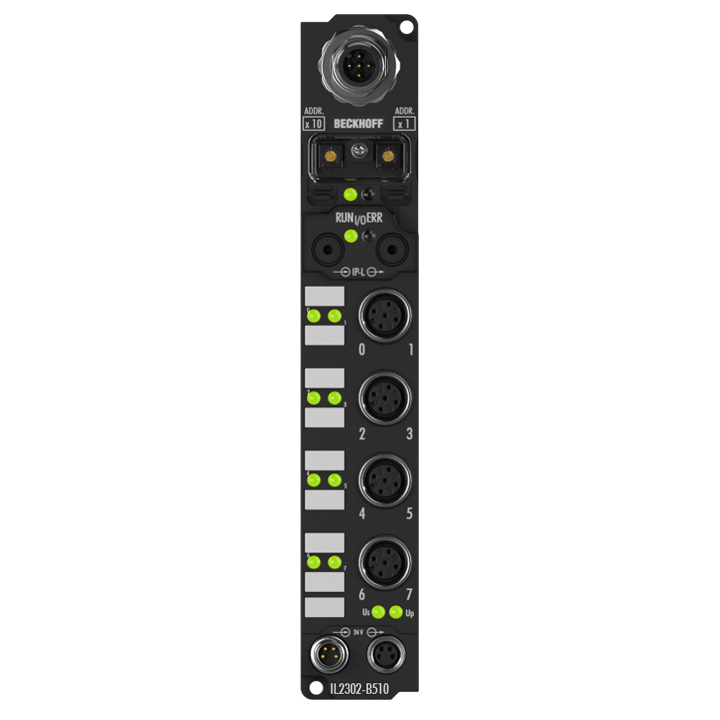 IL2302-B510 | Koppler Box, 4-Kanal-Digital-Eingang + 4-Kanal-Digital-Ausgang, CANopen, 24 V DC, 3 ms, 0,5 A, M12