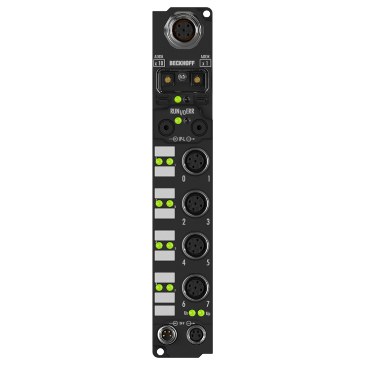 IL2302-B800 | Koppler Box, 4-Kanal-Digital-Eingang + 4-Kanal-Digital-Ausgang, RS485, 24 V DC, 3 ms, 0,5 A, M12