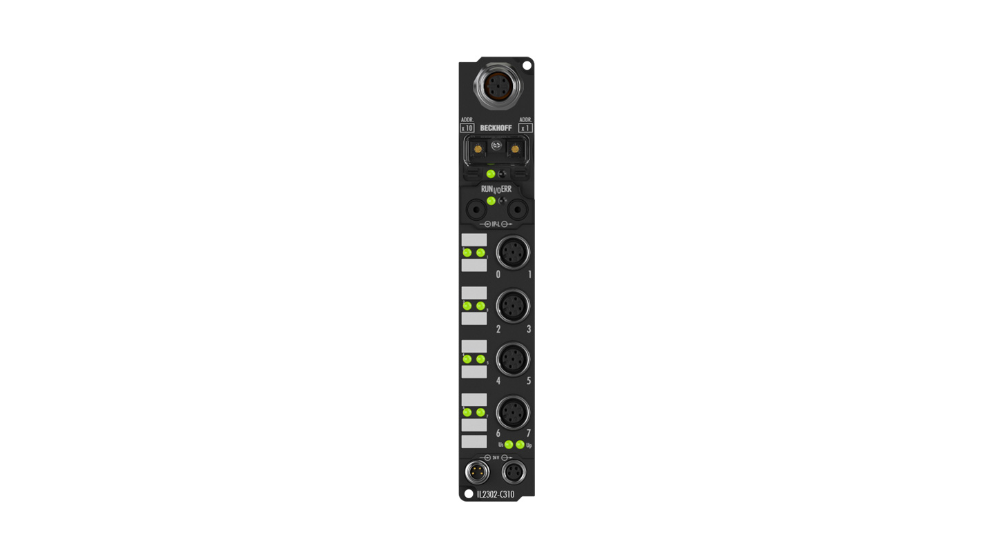 IL2302-C310 | PLC Box, 4-channel digital input + 4-channel digital output, PROFIBUS, 24 V DC, 3 ms, 0.5 A, M12