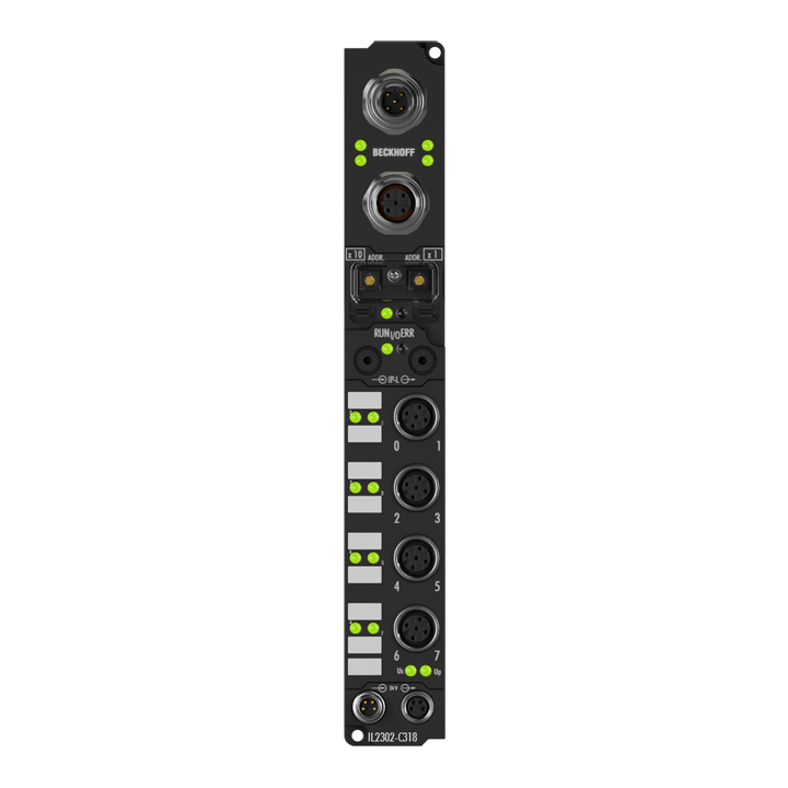 IL2302-C318 | SPS Box, 4-Kanal-Digital-Eingang + 4-Kanal-Digital-Ausgang, PROFIBUS, 24 V DC, 3 ms, 0,5 A, M12, integriertes T-Stück