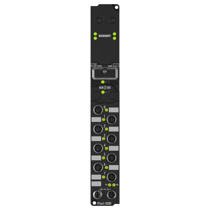 IP1001-B200 | Fieldbus Box, 8-channel digital input, Lightbus, 24 V DC, 3 ms, M8