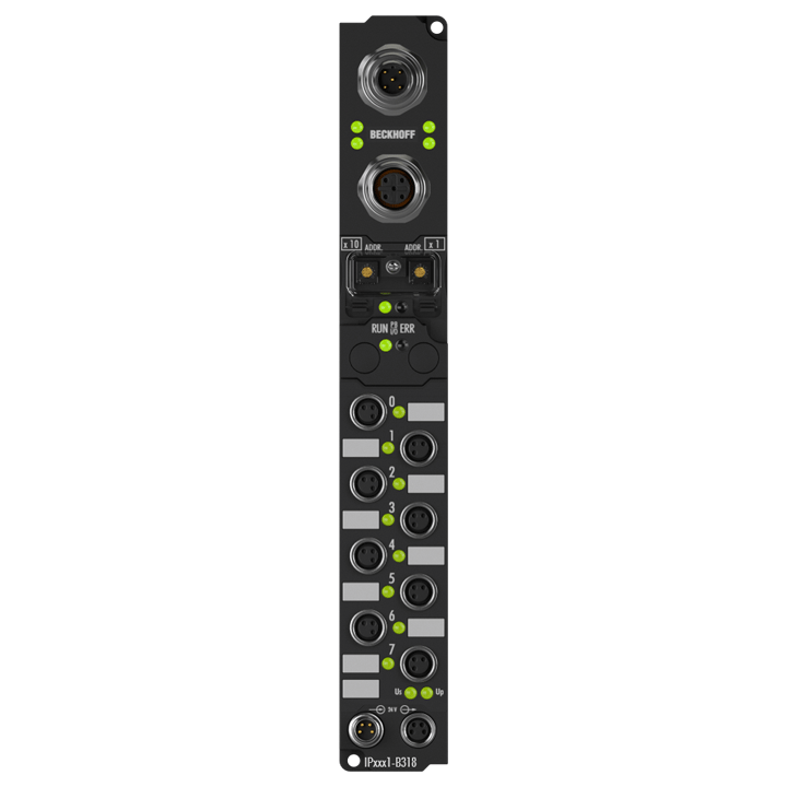 IP1011-B318 | Fieldbus Box, 8-channel digital input, PROFIBUS, 24 V DC, 0.2 ms, M8, integrated T-connector