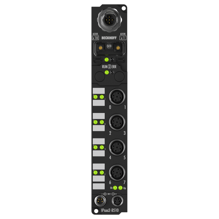 IP2302-B510 | Fieldbus Box, 4-channel digital input + 4-channel digital output, CANopen, 24 V DC, 3 ms, 0.5 A, M12