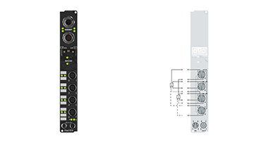 IP1502-B518 | Feldbus Box, 2-Kanal-Digital-Eingang, CANopen, Zähler, 24 V DC, 100 kHz, M12, integriertes T-Stück